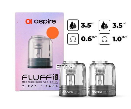CARTRIDGE FLUFFI POD by ASPIRE 0.6Ω 1.0Ω ( 2 PODS )