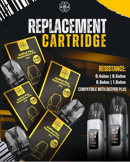 CARTRIDGE DOTPOD PLUS 3ML ( 2 PODS ) 0.4Ω 0.6Ω 0.8Ω 1.0Ω