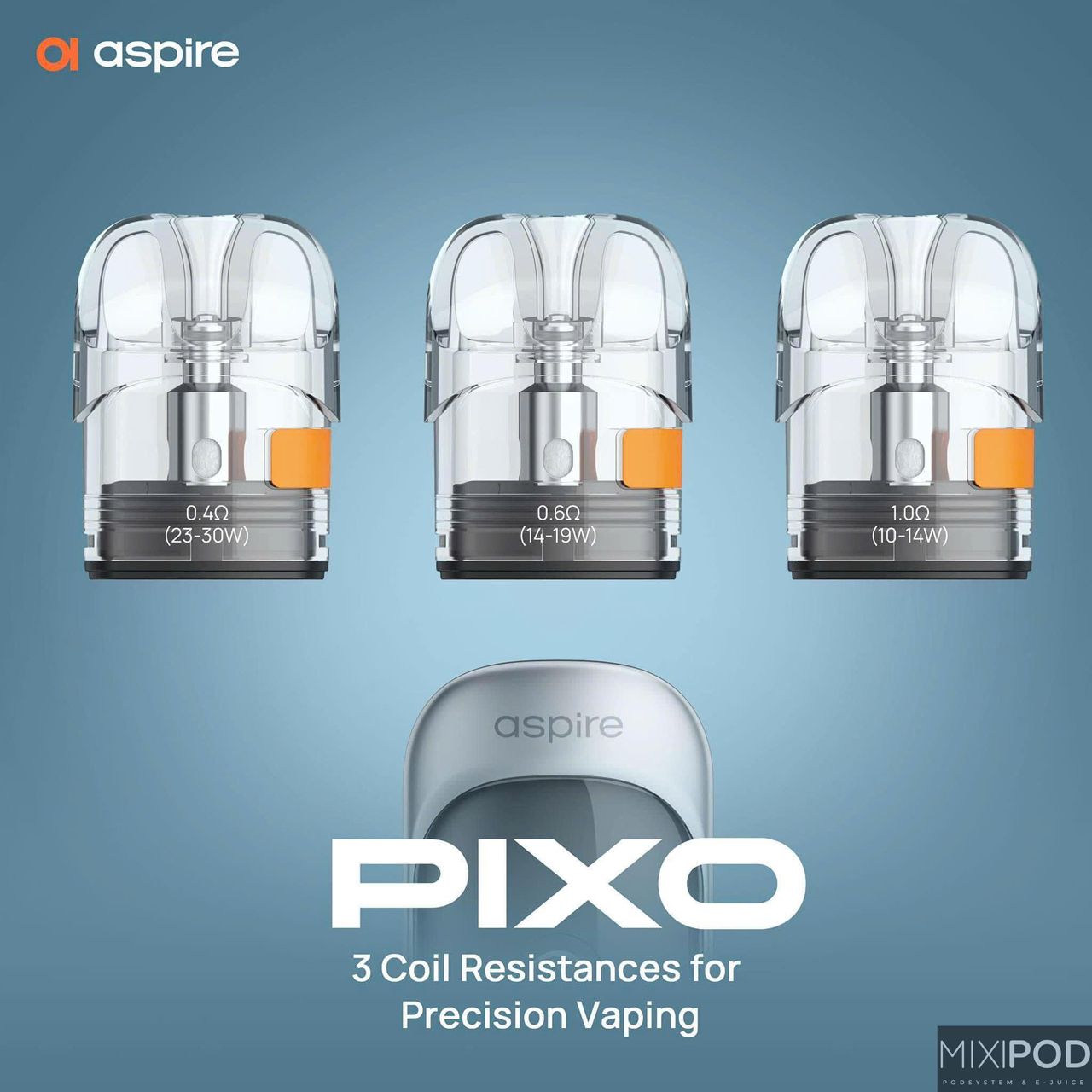 CARTRIDGE ASPIRE PIXO 0.4Ω 0.6Ω 1.0Ω ( 2 PODS )
