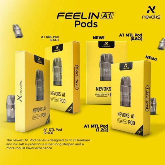 CARTRIDGE NEVOKS FEELIN A1 0.40Ω 0.60Ω 0.80Ω 1.2Ω ( 3 PODS )