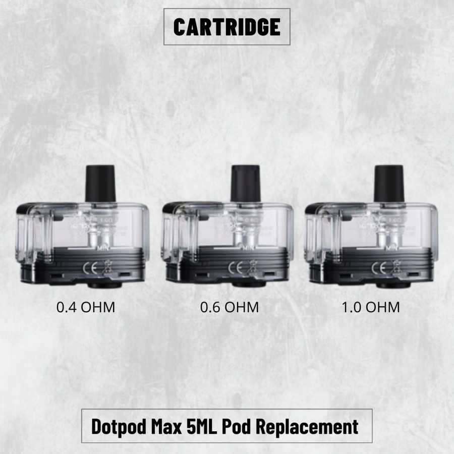 CARTRIDGE POD DOTPOD MAX 5ML by dotMod 0.4Ω 0.6Ω 1.0Ω